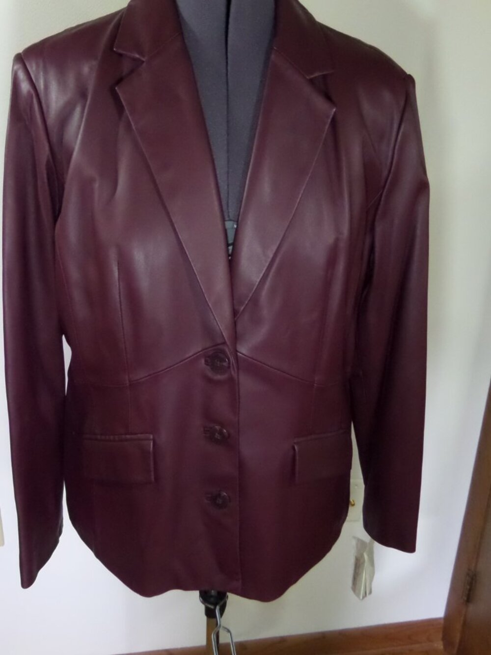 Preston & York Women's Burgundy  Color Soft Leather Jacket  SZ  XL NWT